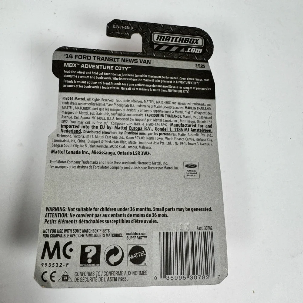 Matchbox '14 Ford Transit News Van El Paso Local Live Channel 8 Diecast MBX 21/1